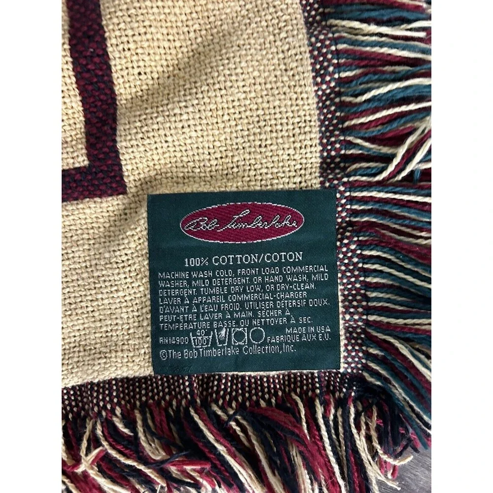 Bob Timberlake Knit Throw Blanket 48 x 64 Christmas Teddy Bears Drums Blocks EUC
